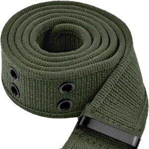 Canvas Green Belt Double Grommet Two Hole Heavy Duty Men's XL 100% Cotton